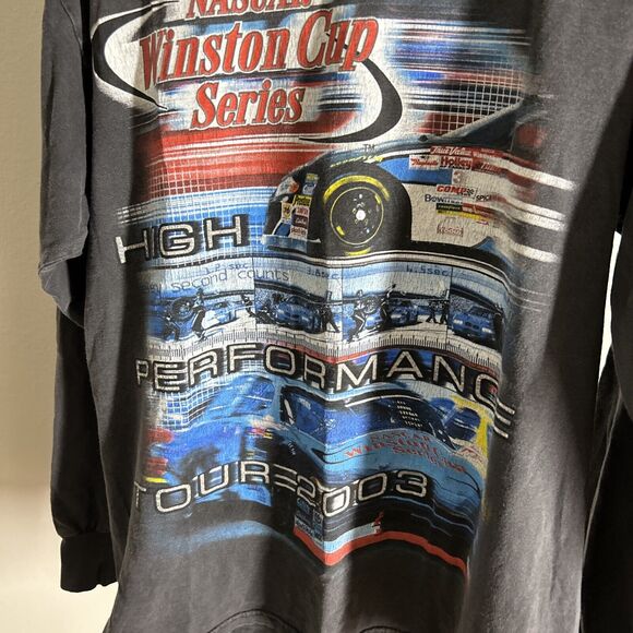 Vintage Nascar Winston Cup Series 2003 Mens Graphic Long Sleeve Shirt Black M - Picture 3 of 10